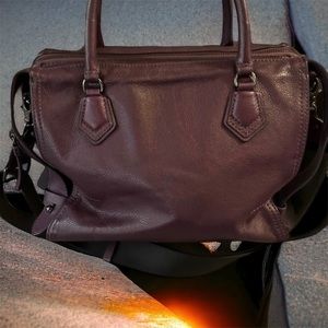 Botkier Moto Large Leather Satchel Bag Plum Purple Excellent Preloved condition